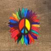 4 Rainbow Peace Flower Sticker Colorful Hippie Boho Vibrant Craft DIY SuFor NFLower view 1