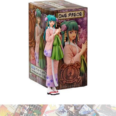 Banpresto Kozuki Hiyori: 16cm DXF The Grandline Lady Statue Figurine Vol.4 Bundled with 1 O.P. Trading Card (18210)