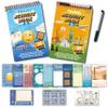 GRANDLMOON 2 Pack Reusable 32 Activity Game Mats Pads with Dry Erase Marker as Travel Toy & Learning Tool for Ages 6-12 (9X 6) view 1