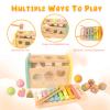 Hammering Pounding Toys Wooden Educational Toy Xylophone Shape Sorter, Birthday Gift for 3 Years Boys Girls Baby Toddler Kids Developmental Montessori Learning Toy (Yellow) view 3