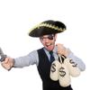 SGBETTER 4 Pack Pirate Tricorn Hat Black Colonial Tri-Corner Hat with Gold Trimming for Pirate Theme Party Halloween Cosplay Masquerade Accessories view 3