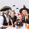 SGBETTER 4 Pack Pirate Tricorn Hat Black Colonial Tri-Corner Hat with Gold Trimming for Pirate Theme Party Halloween Cosplay Masquerade Accessories view 4