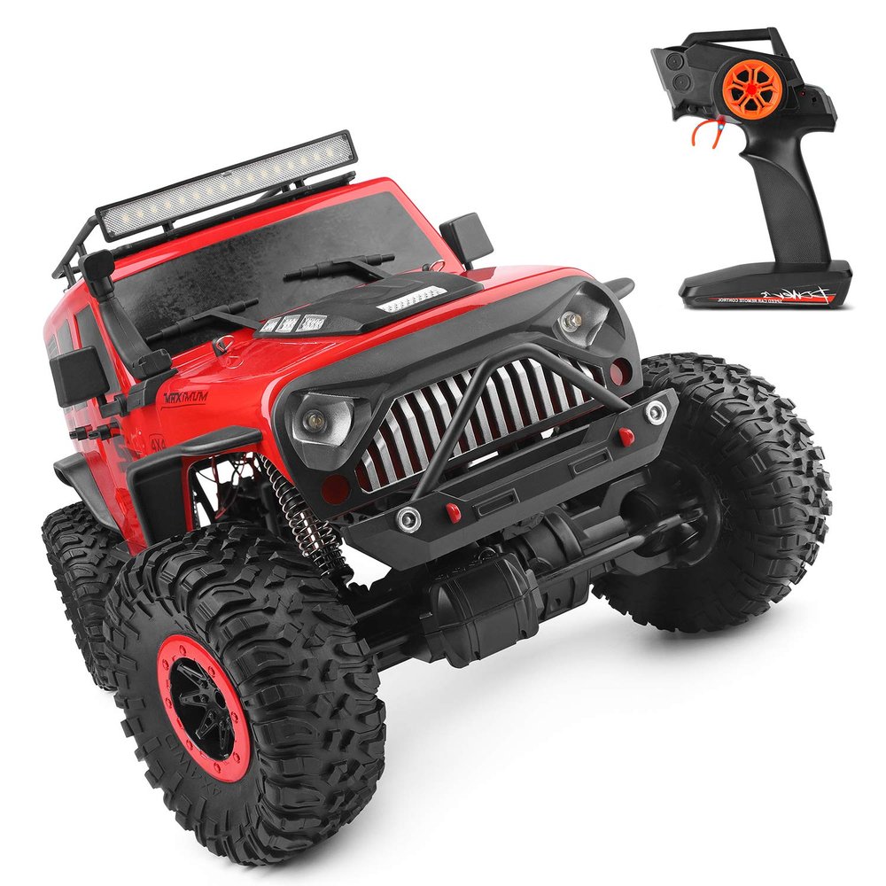 Wemay 104311 RC Car 2.4G 1/10 4WD Car SUV Brushed Motor Remote Control Off-road Crawler Car, Red