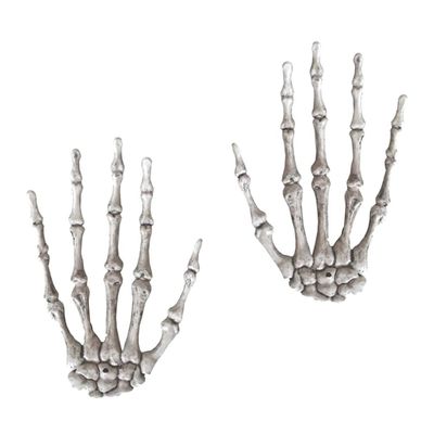 1pair Skeleton Hand Halloween Decoration Realistic Plastic Skeleton Hand Props for Parties Escape Rooms and Bar Decor Creepy Halloween Atmosphere