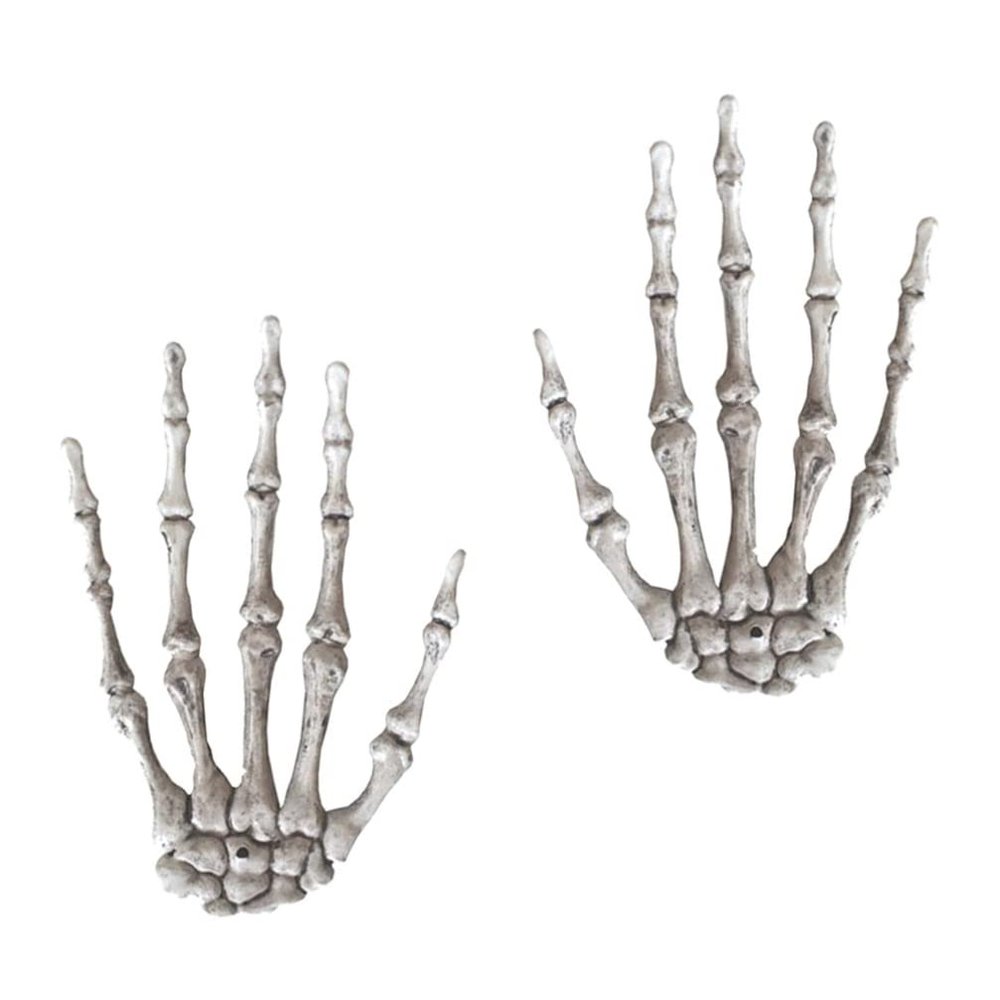 1pair Skeleton Hand Halloween Decoration Realistic Plastic Skeleton Hand Props for Parties Escape Rooms and Bar Decor Creepy Halloween Atmosphere