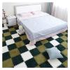 30 PCS Interlocking Foam Mats,Fluffy Carpet Tiles Plush Area Rug,12"X12" Interlocking Puzzle Floor Mat with Border,Soft Crawling Playmat Floor Tiles,Bedroom EVA Foam Mat,Dark+Green+White view 1