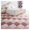 30 PCS Interlocking Foam Mats,Fluffy Carpet Tiles Plush Area Rug,12"X12" Interlocking Puzzle Floor Mat with Border,Soft Crawling Playmat Floor Tiles,Bedroom EVA Foam Mat,Light red+Pink+Camel view 1