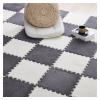 30 PCS Interlocking Foam Mats,Fluffy Carpet Tiles Plush Area Rug,12"X12" Interlocking Puzzle Floor Mat with Border,Soft Crawling Playmat Floor Tiles,Bedroom EVA Foam Mat,Grey+White view 1