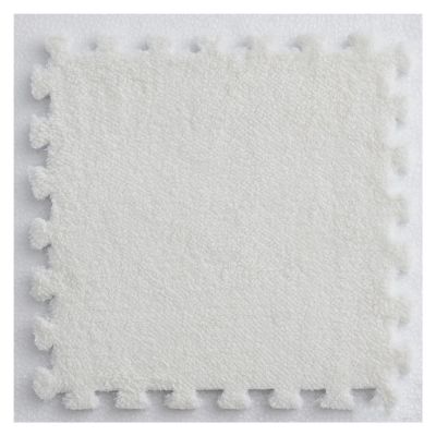 30 PCS Interlocking Foam Mats,Fluffy Carpet Tiles Plush Area Rug,12"X12" Interlocking Puzzle Floor Mat with Border,Soft Crawling Playmat Floor Tiles,Bedroom EVA Foam Mat,White