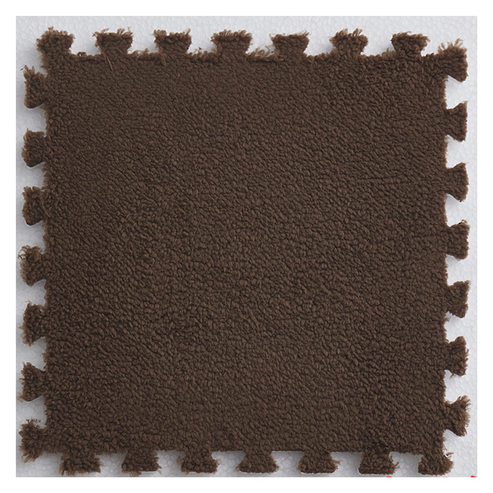 30 PCS Interlocking Foam Mats,Fluffy Carpet Tiles Plush Area Rug,12"X12" Interlocking Puzzle Floor Mat with Border,Soft Crawling Playmat Floor Tiles,Bedroom EVA Foam Mat,Coffee
