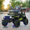 OLAKIDS Kids Ride on Truck, 12V Electric Vehicle with Remote Control, Battery Powered Toddler Car with Music, Horn, 3 Speeds, LED Lights, Bluetooth, USB, Radio (Dark Black) view 2