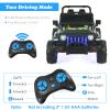 OLAKIDS Kids Ride on Truck, 12V Electric Vehicle with Remote Control, Battery Powered Toddler Car with Music, Horn, 3 Speeds, LED Lights, Bluetooth, USB, Radio (Dark Black) view 3
