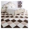 30 PCS Interlocking Foam Mats,Fluffy Carpet Tiles Plush Area Rug,12"X12" Interlocking Puzzle Floor Mat with Border,Soft Crawling Playmat Floor Tiles,Bedroom EVA Foam Mat,Coffee+Camel+White view 1