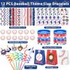 Erweicet Baseball Party Favors Set 72 PCS Baseball Slap Straws Silicone Bracelets Tattoo Stickers Mini Bouncy Balls Toy for Goodie Bag Fillers Baseball Themed Birthday Party Supplies view 2