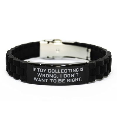 Brilliant Toy Collecting, If Toy Collecting is Wrong, I Don't Want to Be Right, Toy Collecting Black Glidelock Clasp Bracelet from