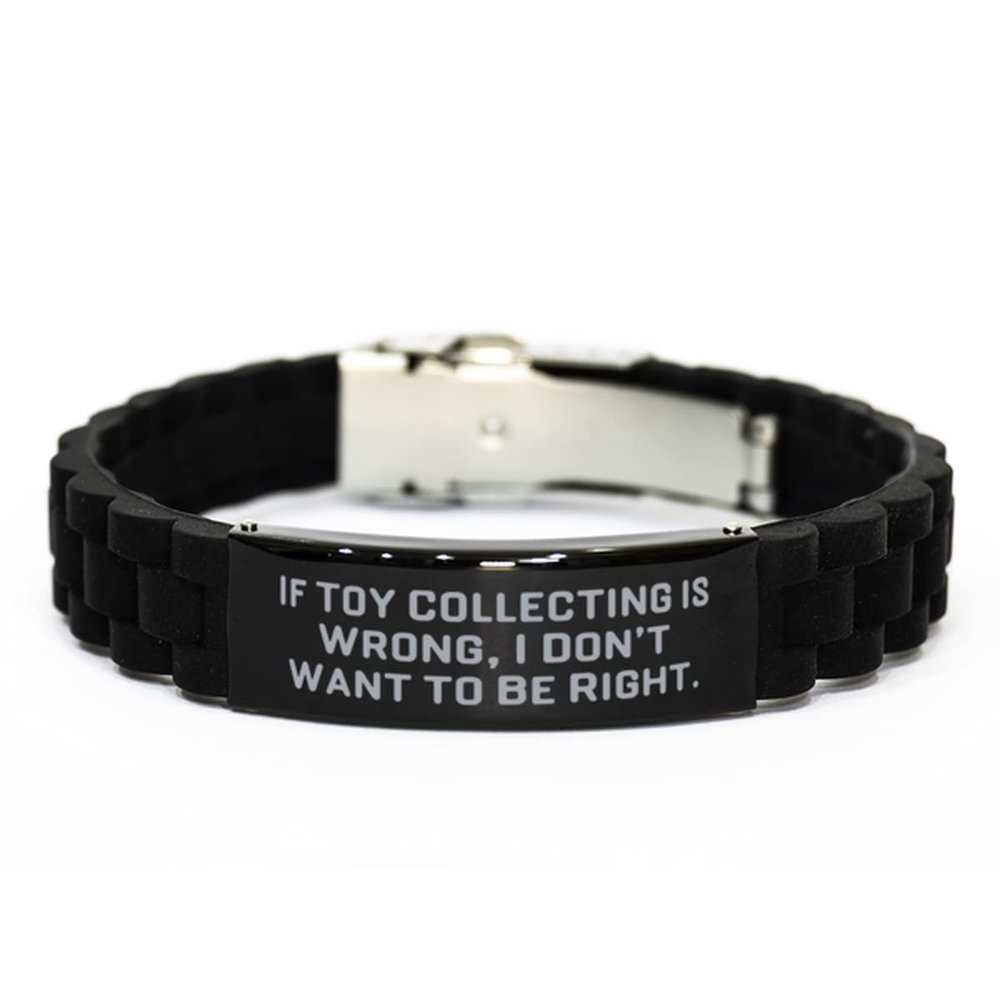 Brilliant Toy Collecting, If Toy Collecting is Wrong, I Don't Want to Be Right, Toy Collecting Black Glidelock Clasp Bracelet from