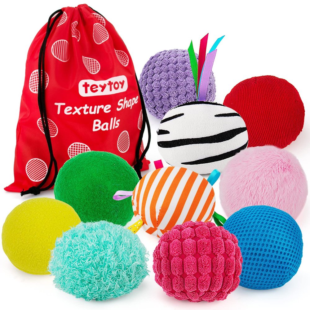 Baby Sensory Texture Ball Toy Set,10Pcs Montessori Toys for Babies 6-12 Months,Develop Fine Motor & Sensory Play for Newborns Early Learning,Fidget Stress Toys for Autism/Anxiety Relief.