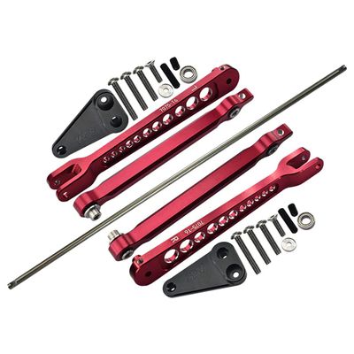 GPM Aluminum 7075-T6 Rear Anti Swing Rod & Stabilizer Bar-23Pc Set for Team LOSI 1/10 Hammer Rey U4 Rock Racer-Los03030 (Red)