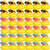 Chivao 36 Pcs Mini Rubber Ducks with 36 Sunglasses Rubber Ducks in Bulk Bathtub Duckies Toys for Kids Christmas Valentine Gifts Birthday Party Favors Cruise(Yellow,Multicolor Sunglasses) view 1