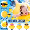 Chivao 36 Pcs Mini Rubber Ducks with 36 Sunglasses Rubber Ducks in Bulk Bathtub Duckies Toys for Kids Christmas Valentine Gifts Birthday Party Favors Cruise(Yellow,Multicolor Sunglasses) view 3