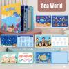 MIKNEKE 4 Pack DIY Quiet Book for Toddlers, Montessori Busy Book for Kids with Dinosaur, Sea, Travel, Space Preschool Learning Activities & Education Toys view 3