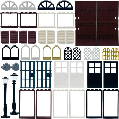 Building Bricks Kit Glasses Windows and Doors Set Accessories Compatible for Generic Classic Bricks for Kids Boys Grils Building Kits fits with Major Brands