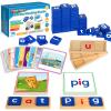 Learning Toys for 3 4 5 Years Old Kids - 116Pcs Short Vowel Letters Sorting Spelling Reading Toy Set with Double-Sided Flash Cards, Preschool Kindergarten Learning Activities Toy for Boys Girls view 1