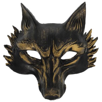 Abaodam Fox Mask Half Face Animal Masquerade Mask for Halloween Costume Party Cosplay with Adjustable Strap 9.8X9.1 Inch Lightweight Foam