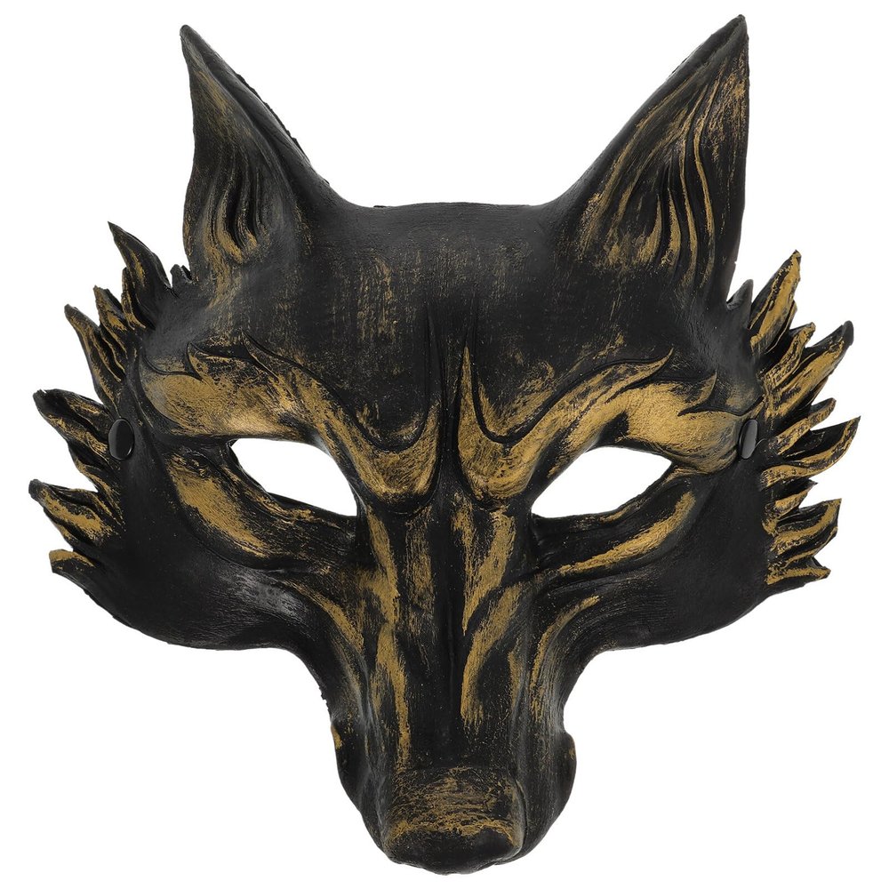 Abaodam Fox Mask Half Face Animal Masquerade Mask for Halloween Costume Party Cosplay with Adjustable Strap 9.8X9.1 Inch Lightweight Foam