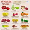Beberolen Wooden Play Food Sets for Kids Kitchen Toddlers Wood Toys Cutting Fruit Pretend Food Play Kitchen Accessories Set for Boys and Girls view 2