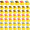 Chivao 48 Pcs Mini Rubber Ducks with Sunglasses in Bulk Small Duck Gift Bathtub Toys for Holiday Cruise Birthday Party Favor(Yellow, Blue, Pink, Black) view 1