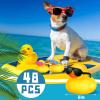 Chivao 48 Pcs Mini Rubber Ducks with Sunglasses in Bulk Small Duck Gift Bathtub Toys for Holiday Cruise Birthday Party Favor(Yellow, Blue, Pink, Black) view 2