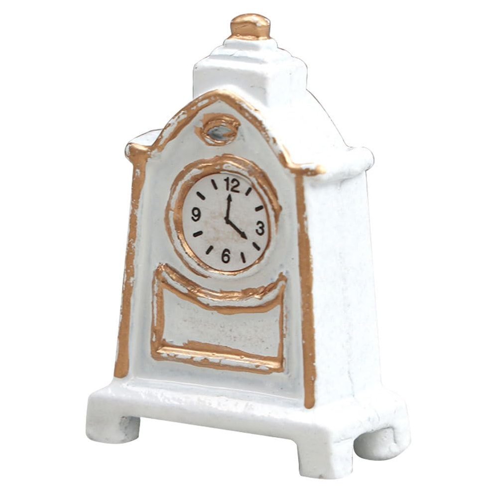 ibasenice Retro Pendulum Clock Model 1 12 Scale Miniature Dollhouse Mantle Clock Rustic Silver Table Ornament