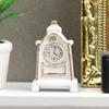 ibasenice Retro Pendulum Clock Model 1 12 Scale Miniature Dollhouse Mantle Clock Rustic Silver Table Ornament view 2