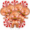 10Pcs Christmas Balloons Decorations Large Gingerbread Man Helium Balloons Red Candy Foil Mylar Balloons for Winter Themed Christmas Holiday Birthday Baby Shower Party Decorations Supplies view 1