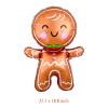 10Pcs Christmas Balloons Decorations Large Gingerbread Man Helium Balloons Red Candy Foil Mylar Balloons for Winter Themed Christmas Holiday Birthday Baby Shower Party Decorations Supplies view 2