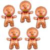 10Pcs Christmas Balloons Decorations Large Gingerbread Man Helium Balloons Red Candy Foil Mylar Balloons for Winter Themed Christmas Holiday Birthday Baby Shower Party Decorations Supplies view 4