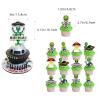 127 Pcs Alien Theme Birthday Party Supplies Include Alien Banner Balloons, Cake Topper, Cupcake Toppers, Stickers for Kids UFO Alien Birthday Party Decorations view 4