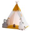 besrey Teepee Tent for Kids with Light & Mat, Toddler Tents Indoor Play Tent Playhouse, Toddler Tipi Cotton, tee Pee Tents for Kids Indoor, Boys & Girls Teepee (Yellow, Padded mat) view 4