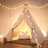 besrey Kids Tent, Teepee Play Tent with Lights and Padded Mat, Portable Cotton Tipi for Indoor Reading and Playtime view 1