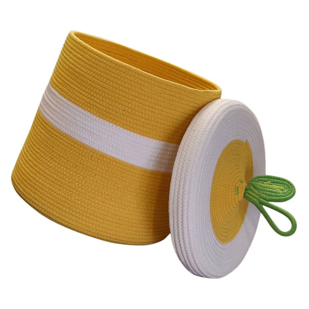 LIFKOME Laundry Room Basket Cotton Weaving Storage Bin Space-saving Lid for Toys