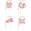 24Pcs Sweet Baby Girl Cupcake Toppers Rose Gold Glitter Moon Star Baby Shower Cupcake Picks Decorations for Gender Reveal Baby Shower Kids Girls Birthday Party Supplies view 2