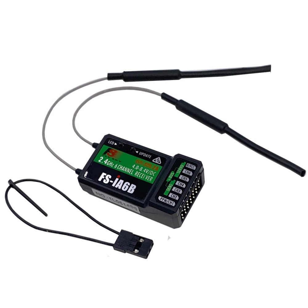 DTXMX Flysky Receiver FS-iA6B 2.4G AFHDS 2A 6Channels Support PWM/PPM/i-Bus Output Compatible Flysky FS-i6 FS-i6X FS-i6S and i10 RC Radio Transmitter