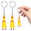 NUOBESTY 3 Pack Mini Squeeze Screaming Chicken Keychain - Funny Yellow Chicken Pendant Cute Novelty Keychain for Keys, Bags, Phones view 1