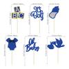 24Pcs Baby Shower Oh Baby Cupcake Toppers with Bow Onesie Bottle Boy Deep Blue Glitter Cake Picks Decorations for Baby Shower Gender Reveal It's a Boy Birthday Party Supplies view 2