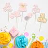 24Pcs Oh Baby Cupcake Toppers It's a Girl Cupcake Toppers with Bow Dress Bottle Swan Light Pink Glitter Babyshower Gender Reveal Cake Picks Decorations for Baby Shower Girl Birthday Party Supplies view 3