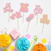 24Pcs Baby Shower Oh Baby Cupcake Toppers with Bow Dress Bottle Swan Pink Glitter It's a Girl Cake Picks Decorations for Baby Shower Gender Reveal Girls Birthday Party Supplies view 3