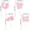 24Pcs Baby Girl Cupcake Toppers Pink Glitter Moon Star Sweet Baby Girl Cupcake Picks Decorations for Gender Reveal Baby Shower Kids Girls Birthday Party Supplies view 2