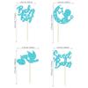 24Pcs Sweet Baby Boy Cupcake Toppers Blue Glitter Moon Star Baby Shower Cupcake Picks Decorations for Gender Reveal Baby Shower Kids Boys Birthday Party Supplies view 2