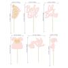 24Pcs Oh Baby Cupcake Toppers Baby Girl Cupcake Toppers with Bow Dress Footprint Swan Light Pink Glitter Babyshower Gender Reveal Cake Picks Decorations for Baby Shower Its a Girl Birthday Party view 2